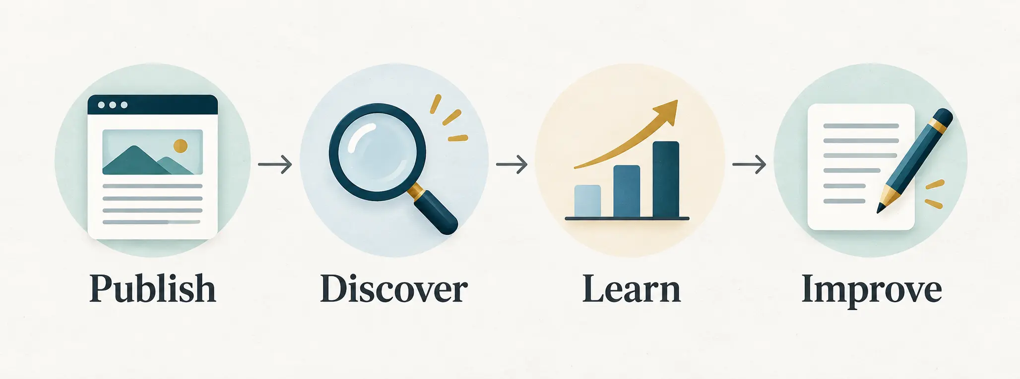 Four-stage business blogging process from publishing through improvement